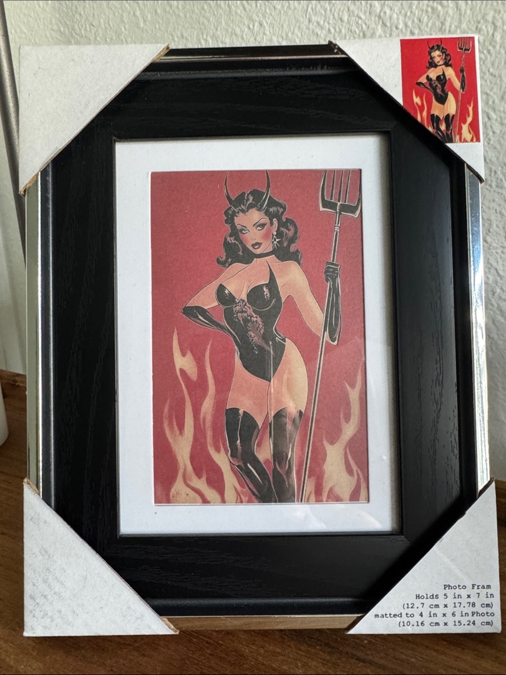 Black Framed Devil 🔥❤️ Pin-Up Art Print - Unbranded
